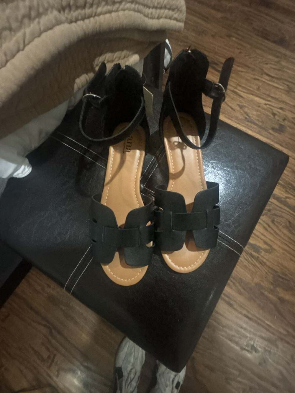 a.n.a Legion Wedge Ankle Strap Sandals in Black